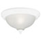 2 Light Flush Mount Ceiling Fixture White Finish with Frosted Swirl Glass