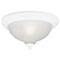 3 Light Flush Mount Ceiling Fixture White Finish with Frosted Swirl Glass