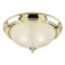 3 Light Flush Mount Ceiling Fixture Polished Brass Finish with Frosted Swirl Glass