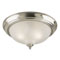 2 Light Flush Mount Ceiling Fixture Brushed Nickel Finish with Frosted Swirl Glass