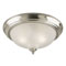 3 Light Flush Mount Ceiling Fixture Brushed Nickel Finish with Frosted Swirl Glass