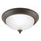 1 Light Flush Mount Ceiling Fixture Sienna Finish with Frosted Swirl Glass