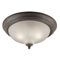 2 Light Flush Mount Ceiling Fixture Sienna Finish with Frosted Swirl Glass