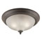 3 Light Flush Mount Ceiling Fixture Sienna Finish with Frosted Swirl Glass