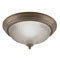 1 Light Flush Mount Ceiling Fixture Cozumel Gold Finish with Frosted Swirl Glass