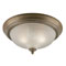 2 Light Flush Mount Ceiling Fixture Cozumel Gold Finish with Frosted Swirl Glass