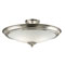 2 Light Semi-Flush Mount Ceiling Fixture Brushed Nickel Finish with Frosted Glass