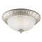 2 Light Flush Mount Ceiling Fixture Pewter Patina Finish with Frosted Skipped Fluted Glass