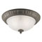 2 Light Flush Mount Ceiling Fixture Excavated Bronze Finish with Frosted Skipped Fluted Glass