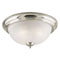 3 Light Flush Mount Ceiling Fixture Brushed Nickel Finish with Frosted White Alabaster Glass