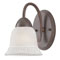 1 Light Wall Bracket Antique Bronze Finish with Antique White Scavo Glass