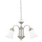 3 Light Chandeliers Brushed Nickel Finish with Opal Glass