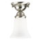 1 Light Flush Mount Ceiling Fixture Brushed Nickel Finish with Opal Glass