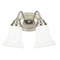 2 Light Wall Bracket Brushed Nickel Finish with White Opal Glass