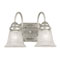 2 Light Wall Bracket Antique Pewter Finish with Clear Grain Glass