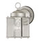 1 Light Wall Lantern Antique Silver Finish on Steel with Clear Glass Panels