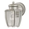 1 Light Wall Lantern Antique Silver Finish on Steel with Clear Glass Panels