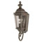 1 Light Wall Lantern Aged Umber Finish on a combination of Cast Aluminum and Steel with Clear Water Glass Panels
