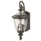 2 Light Wall Lantern Textured Rust Patina Finish on Steel with Gold Highlights on Steel and Clear Water Glass