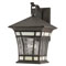 1 Light Wall Lantern Textured Rust Patina Finish on Solid Brass with Water Glass and Tiffany Accents