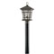 1 Light Post Top Lantern Textured Rust Patina Finish on Solid Brass with Water Glass and Tiffany Accents