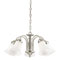 5 Light Chandelier Brushed Nickel Finish with White Opal Glass