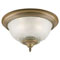 3 Light Flush Mount Ceiling Fixture Cozumel Gold Finish with Frosted and Embossed Floral and Leaf Design Glass