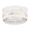 1 Light Flush Mount Ceiling Fixture White Finish with White and Clear Glass