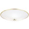 3 Light Semi-Flush Mount Ceiling Fixture Polished Brass Finish with White Glass