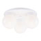 3 Light Flush Mount Ceiling Fixture White Finish with White Glass Globes