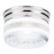 1 Light Flush Mount Ceiling Fixture Chrome Finish with White and Clear Glass