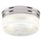 2 Light Flush Mount Ceiling Fixture Chrome Finish with White and Clear Glass
