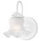 1 Light Wall Bracket White Finish with Frosted Ruffled Edge Glass