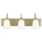 3 Light Wall Bracket Cobblestone Finish with Frosted White Alabaster Glass