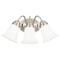3 Light Wall Bracket Brushed Nickel Finish with White Opal Glass