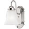 1 Light Wall Bracket with On/Off Switch Chrome Finish with Frosted Pleated Glass