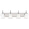 4 Light Wall Bracket Chrome Finish with Frosted Pleated Glass