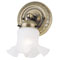 1 Light Multi-Directional Wall Bracket Antique Brass Finish with Frosted Ruffled Edge Glass