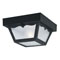 1 Light Hi-Impact Polyproylene Porch Light Black Finish with Clear Textured Glass Panels