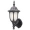 1 Light Wall Lantern Black Powder Coated Finish on Cast Aluminum with Frosted Glass Panels