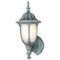 1 Light Wall Lantern Verde Finish on Cast Aluminum with Frosted Glass Panels