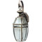 1 Light Wall Lantern Weathered Bronze Finish on Solid Brass with Clear Curved Beveled Glass Panels