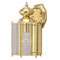 1 Light Wall Lantern Polished Solid Brass with Clear Beveled Glass Panels