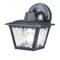 1 Light Hi-Impact Polypropylene Wall Lantern Black Finish with Clear Textured Acrylic Panels