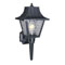 1 Light Hi-Impact Polycarbonate Wall Lantern with Removable Tail Black Finish and Clear Textured Acrylic Panels
