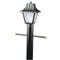 1 Light Hi-Impact Polycarbonate Post Top Lantern Black Finish with Clear Textured Acrylic Panels
