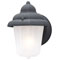1 Light Wall Lantern Black Powder Coated Finish on Cast Aluminum with Frosted Glass