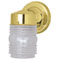 1 Light Jelly Jar Polished Brass Finish on Steel with Clear Glass