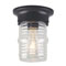 1 Light Porch Light Black Finish on Steel with Clear Glass