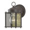 1 Light Wall Lantern Sienna Finish on Steel with Clear Glass Panels